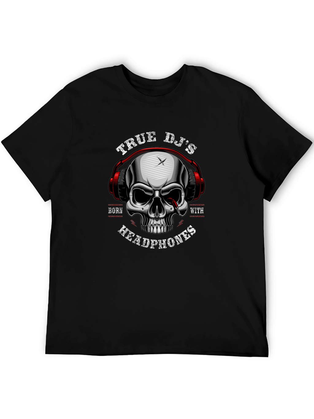 True DJ Skull Headphones T-Shirt