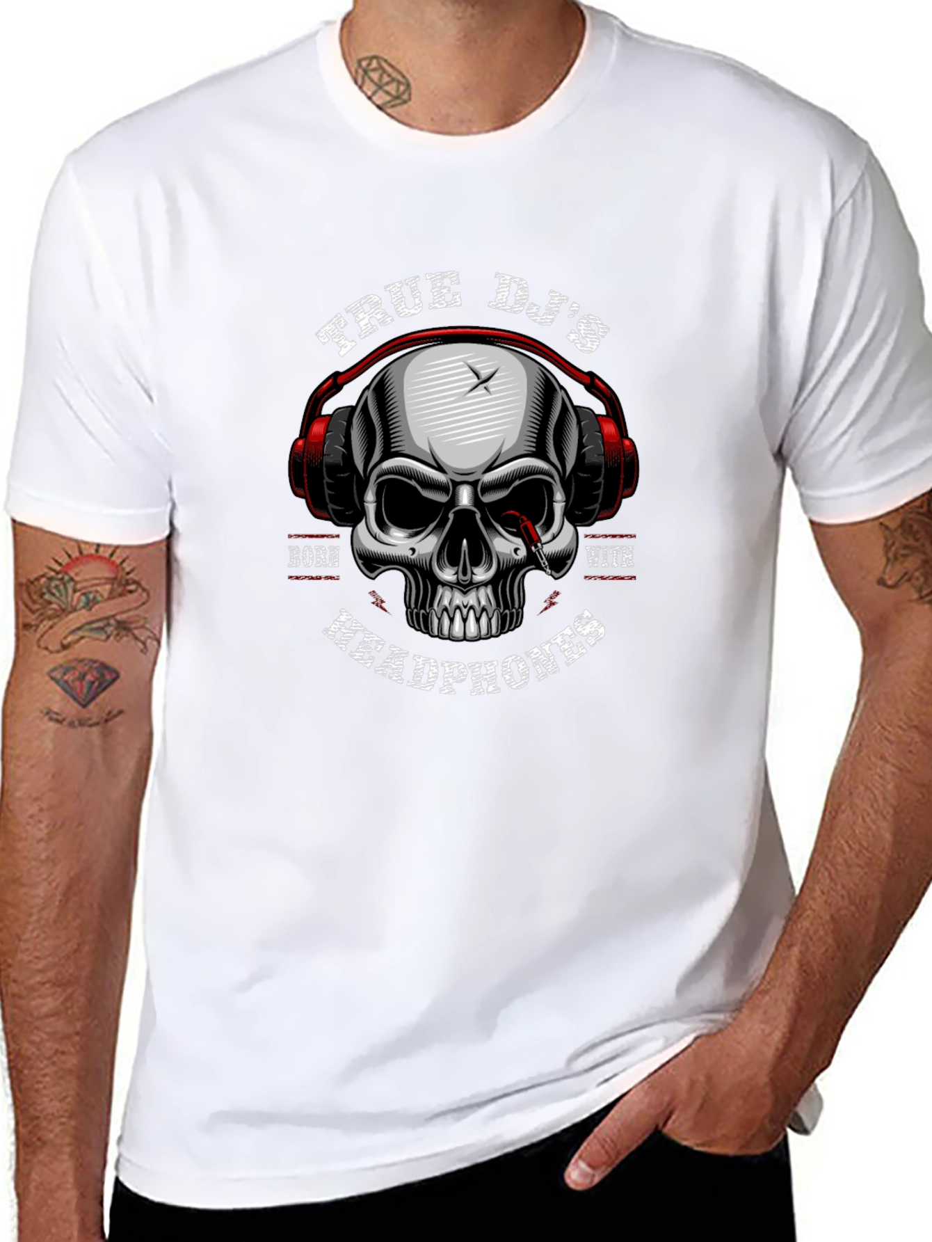True DJ Skull Headphones T-Shirt