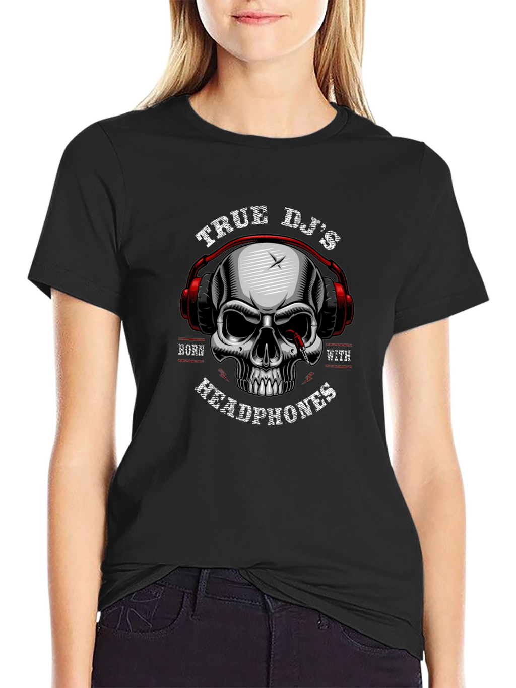 True DJ Skull Headphones T-Shirt