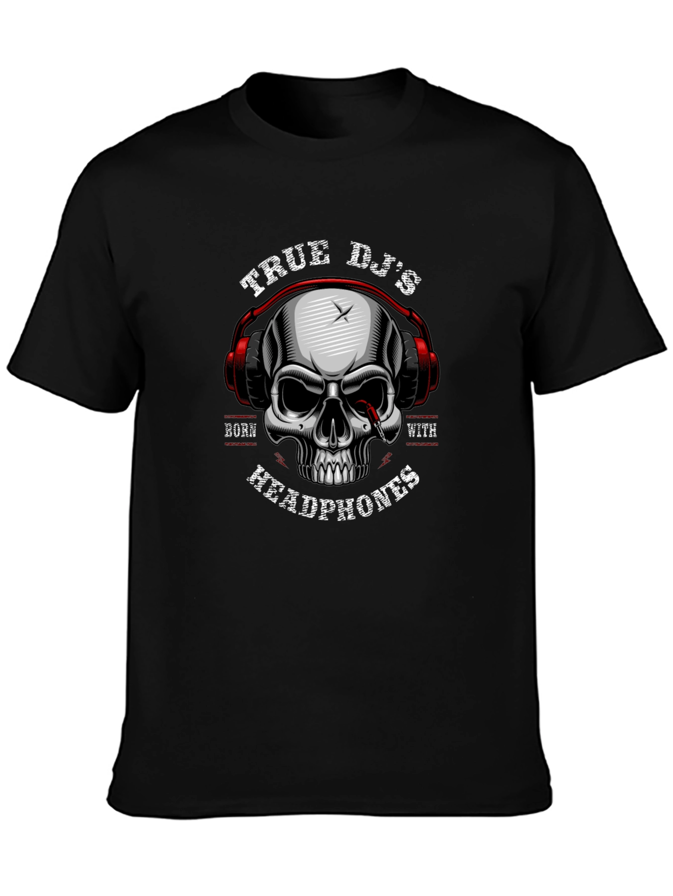 True DJ Skull Headphones T-Shirt