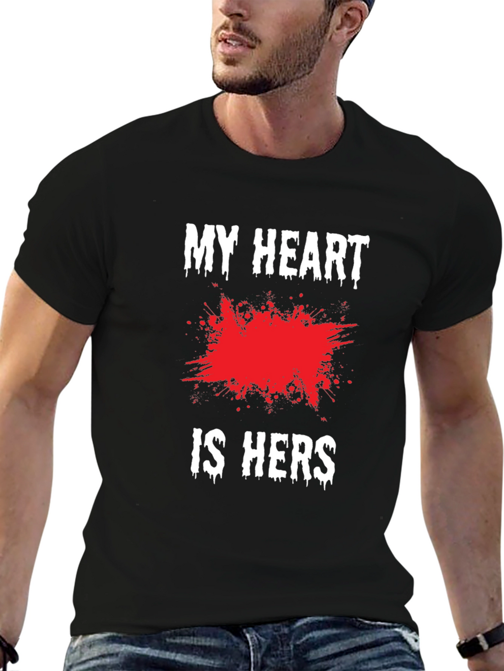 My Heart is Hers Black Graphic Tee
