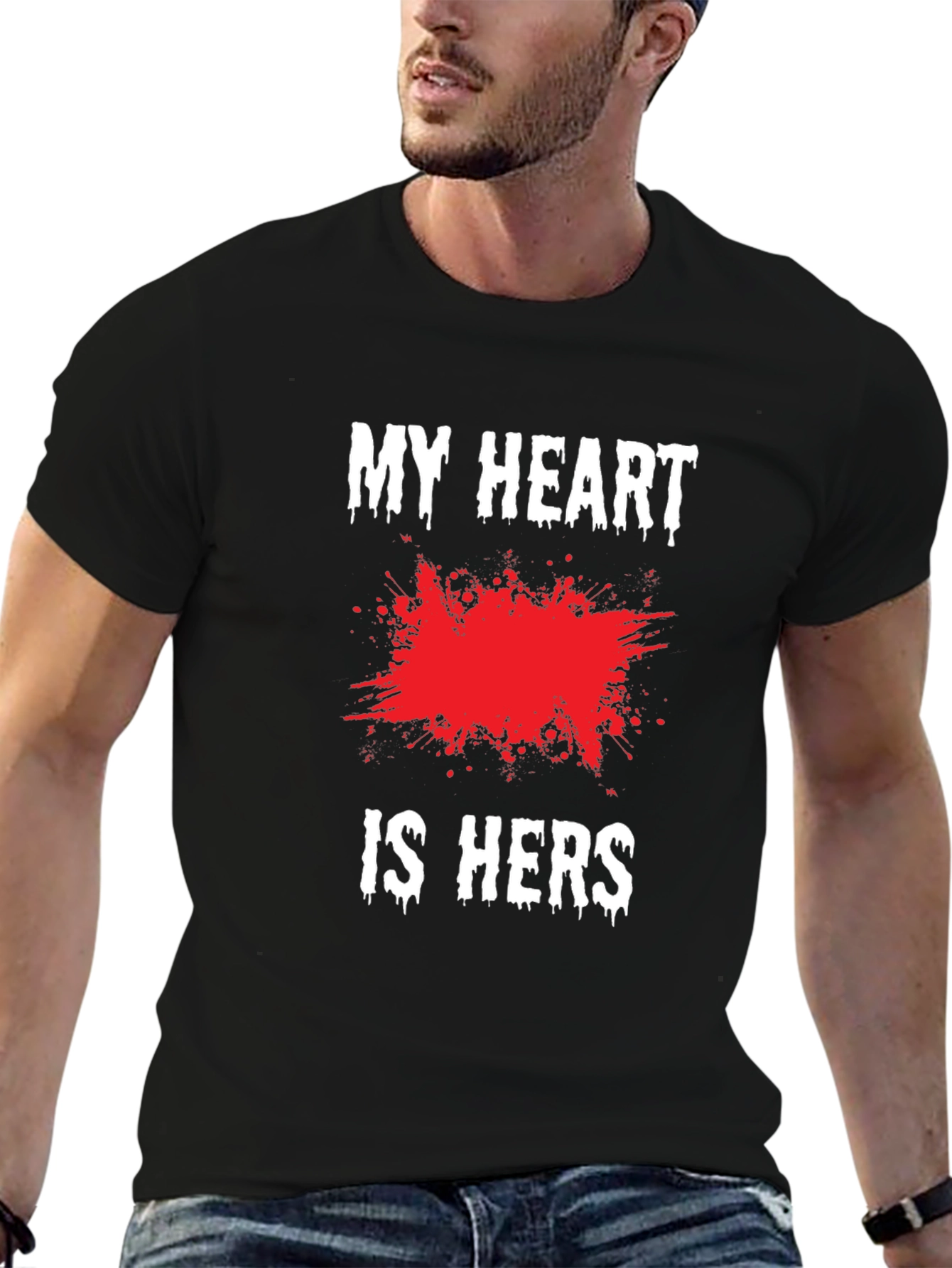 My Heart is Hers Black Graphic Tee