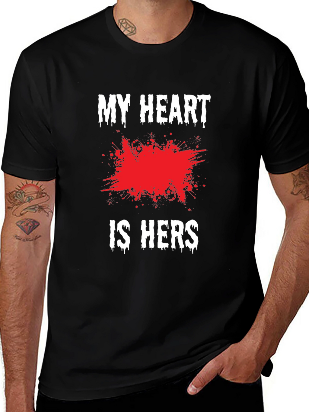 My Heart is Hers Black Graphic Tee