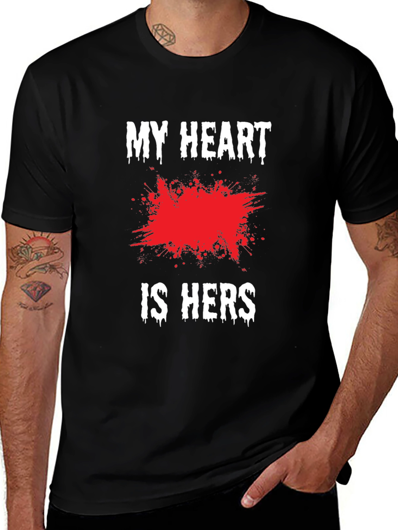 My Heart is Hers Black Graphic Tee