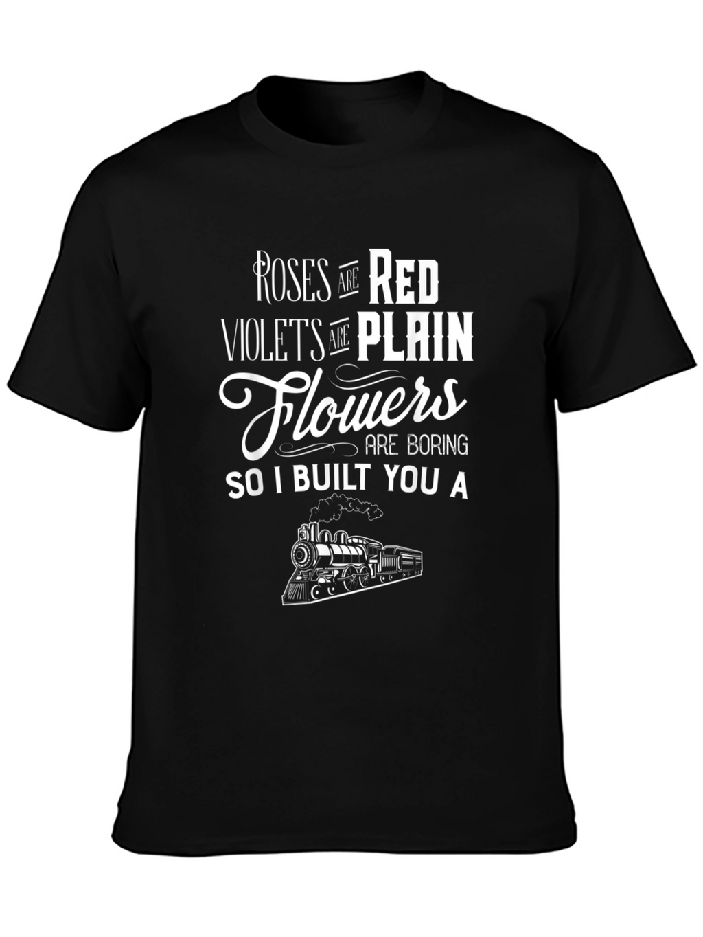 Roses are Red Train Graphic Tee - Black