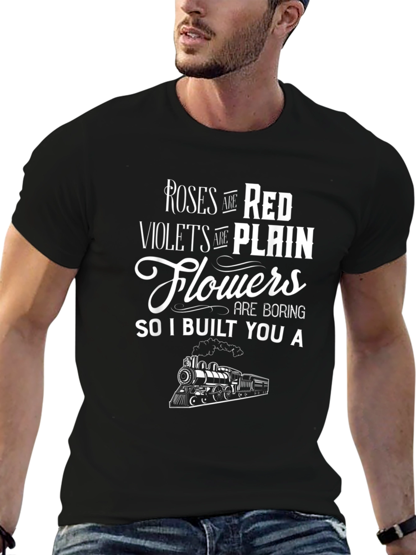 Roses are Red Train Graphic Tee - Black