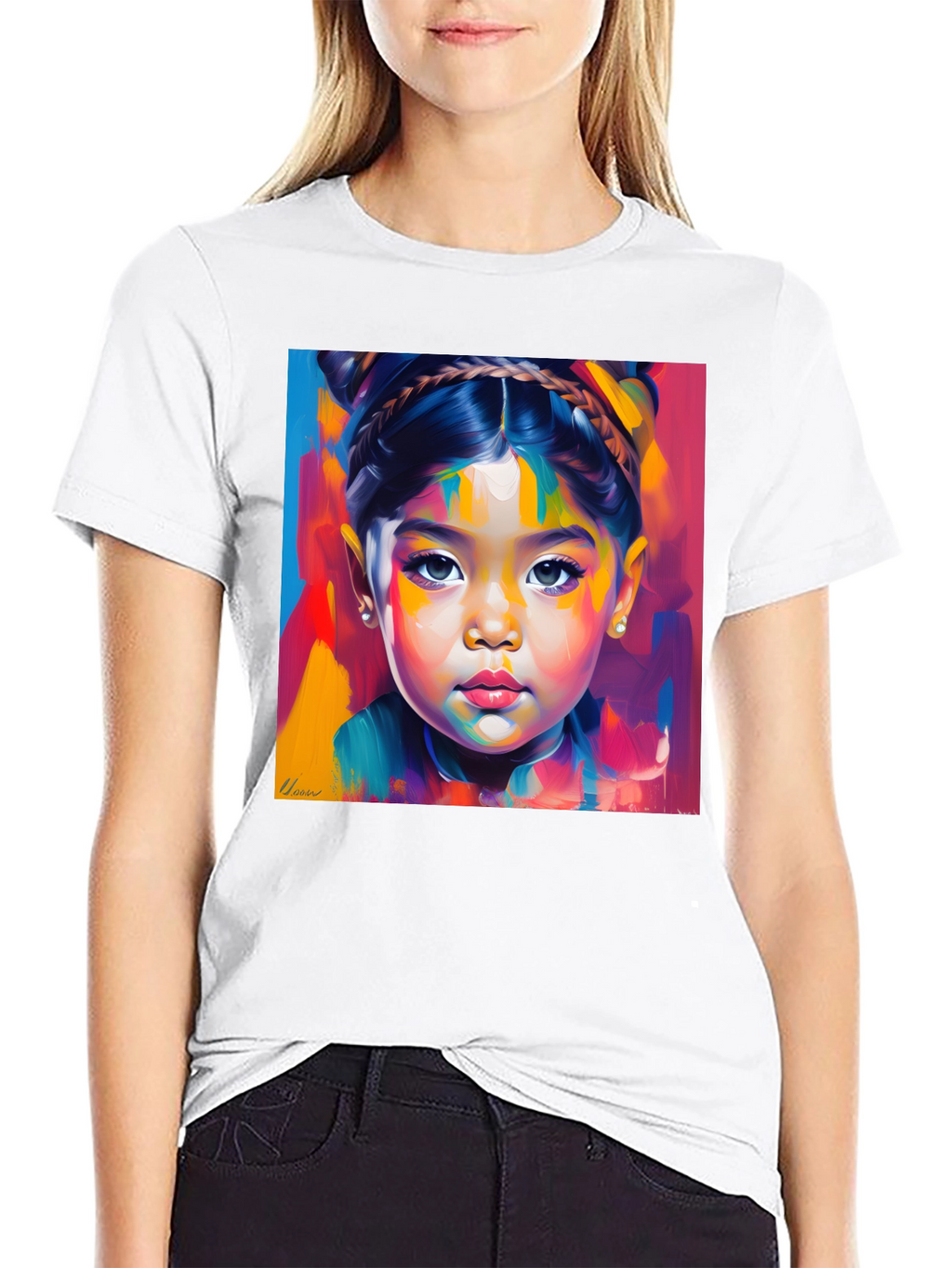 Artistic Portrait Black T-Shirt
