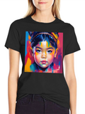 Artistic Portrait Black T-Shirt