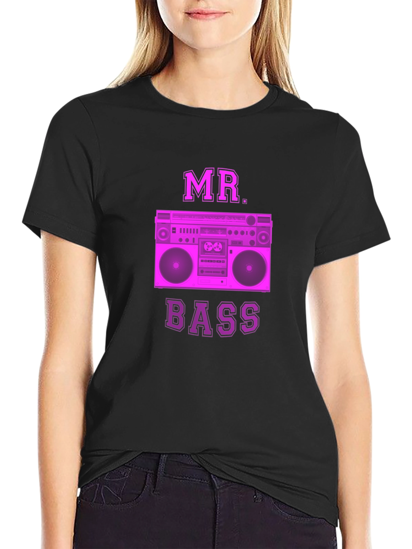 MR. BASS Retro Boombox Graphic Tee - Classic Style
