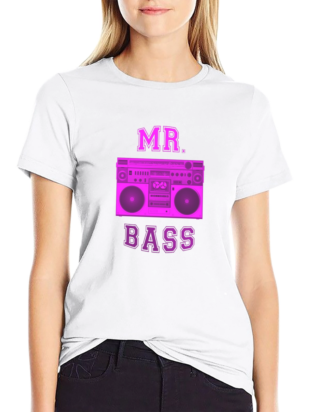 MR. BASS Retro Boombox Graphic Tee - Classic Style