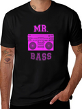 MR. BASS Retro Boombox Graphic Tee - Classic Style