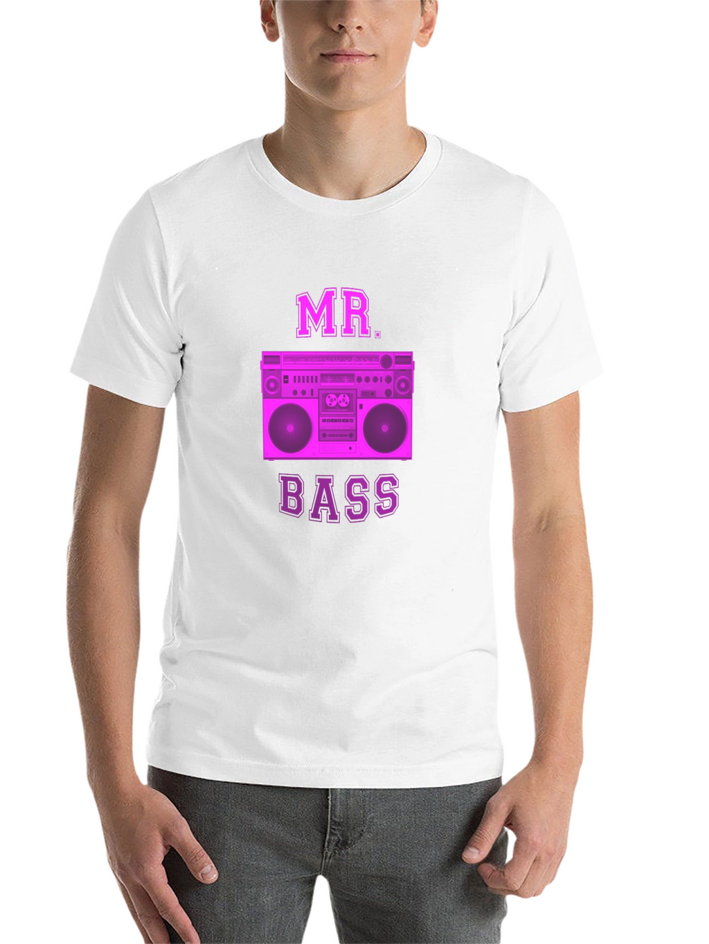 MR. BASS Retro Boombox Graphic Tee - Classic Style