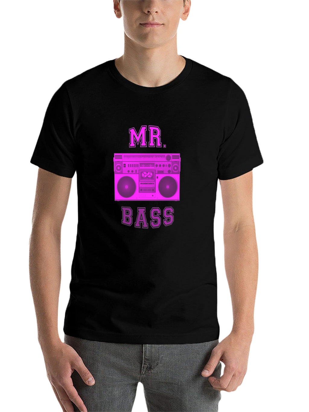 MR. BASS Retro Boombox Graphic Tee - Classic Style