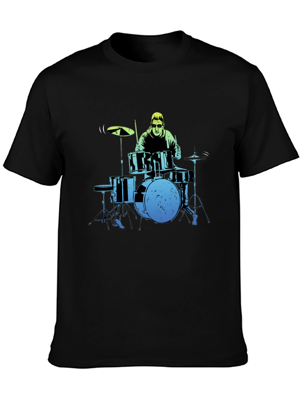 Drummer Graphic Tee - Black Cotton T-Shirt
