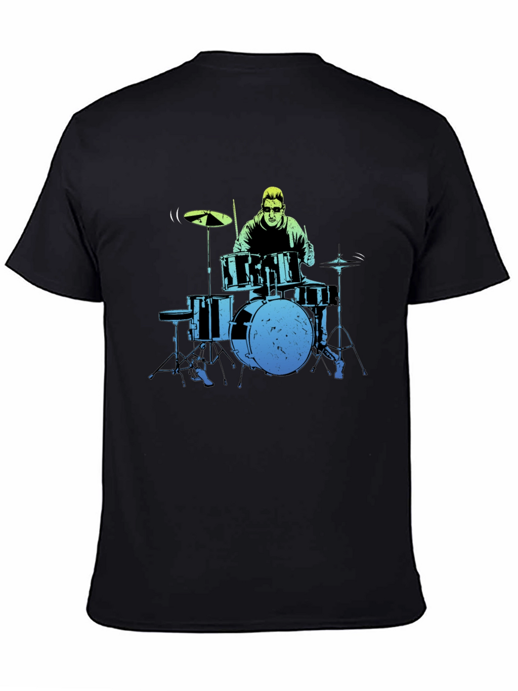 Drummer Graphic Tee - Black Cotton T-Shirt