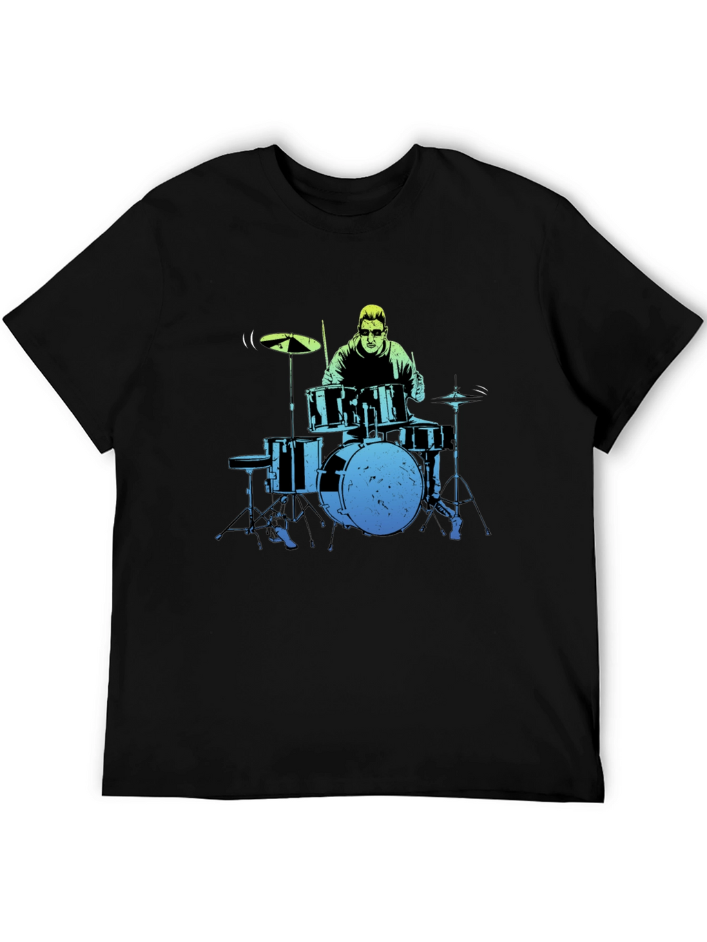 Drummer Graphic Tee - Black Cotton T-Shirt