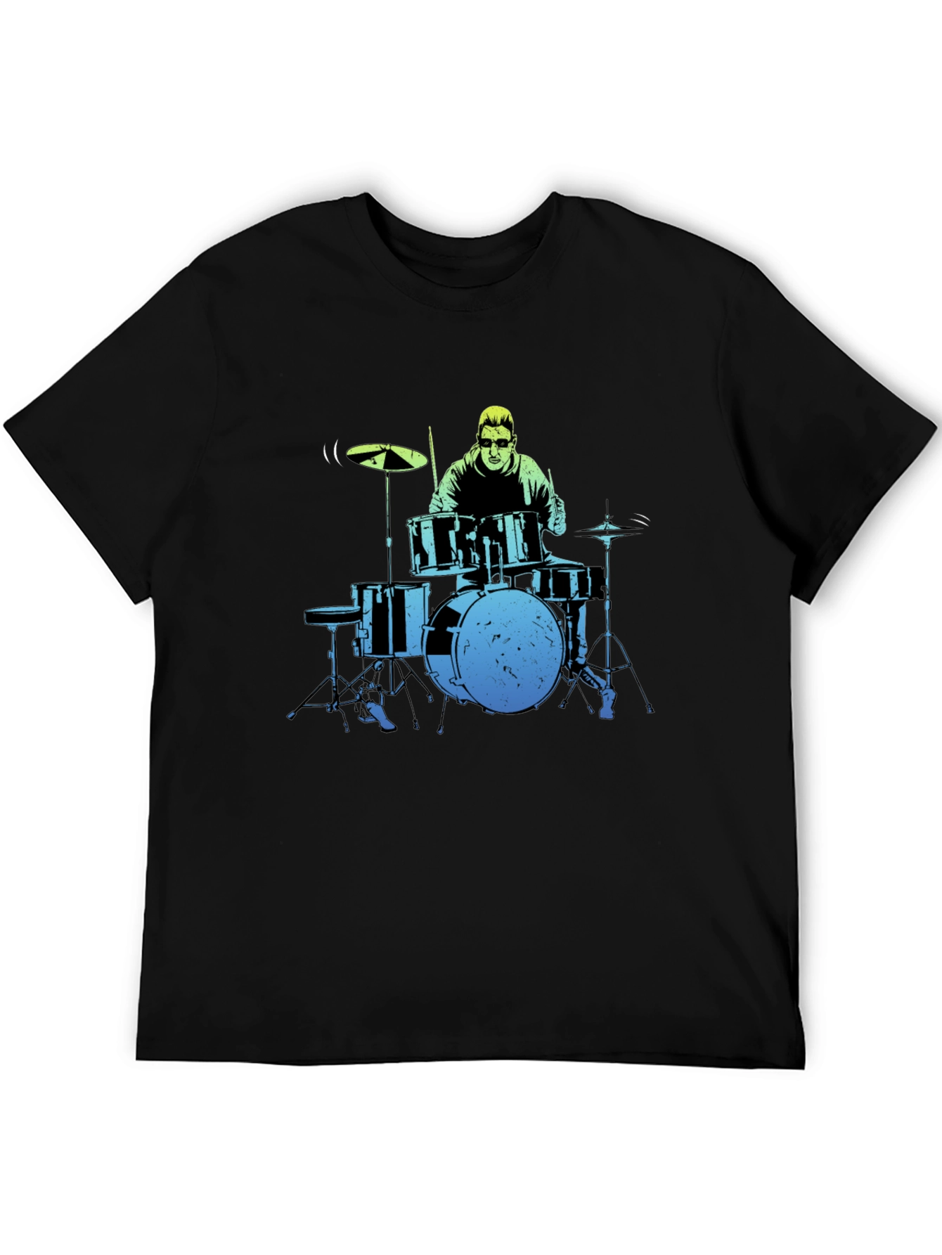 Drummer Graphic Tee - Black Cotton T-Shirt