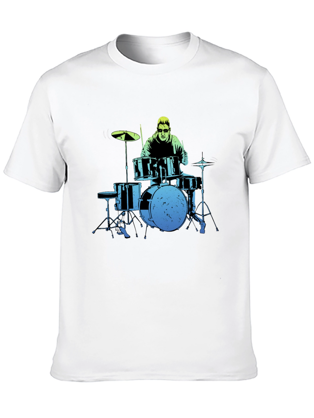 Drummer Graphic Tee - Black Cotton T-Shirt