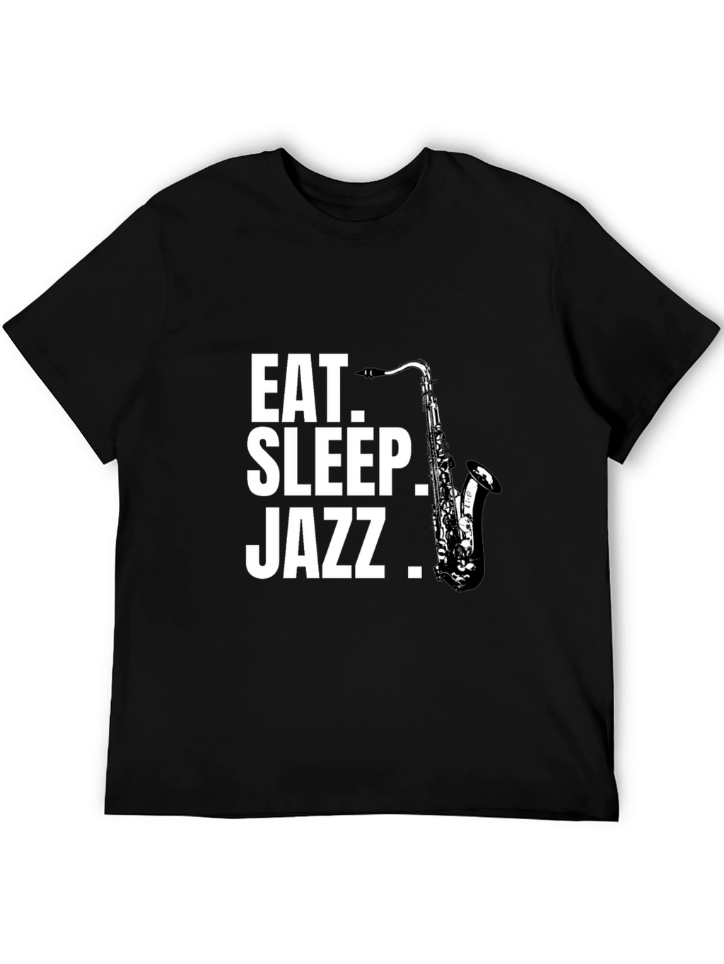 Eat Sleep Jazz Saxophone Black Graphic T-Shirt
