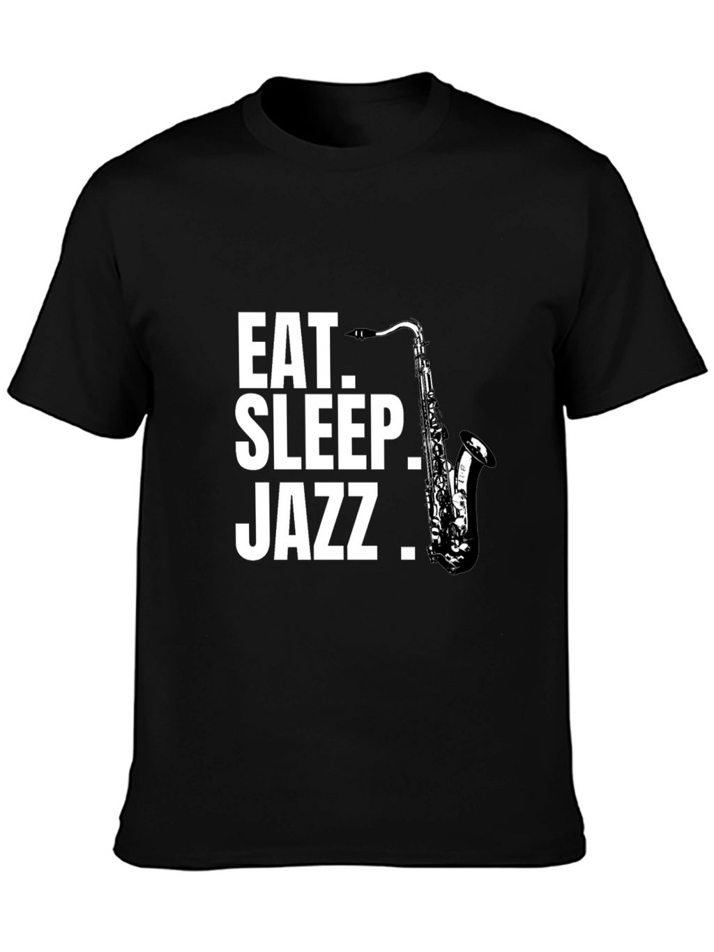 Eat Sleep Jazz Saxophone Black Graphic T-Shirt