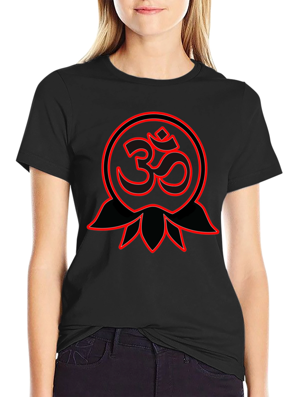 Om Symbol Graphic Tee - Spiritual Black T-Shirt