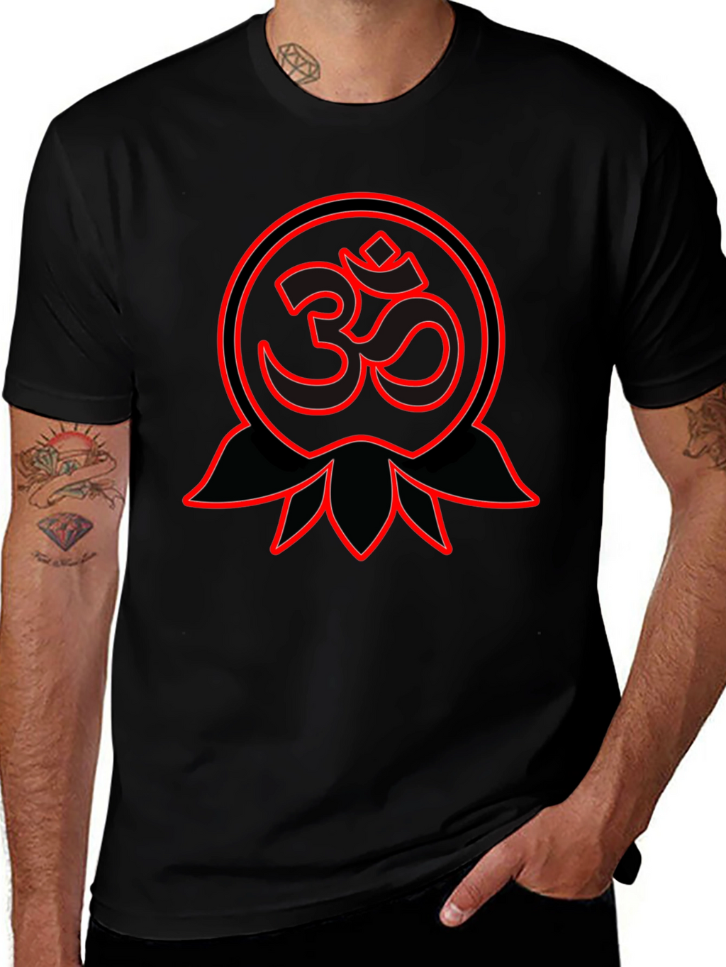 Om Symbol Graphic Tee - Spiritual Black T-Shirt