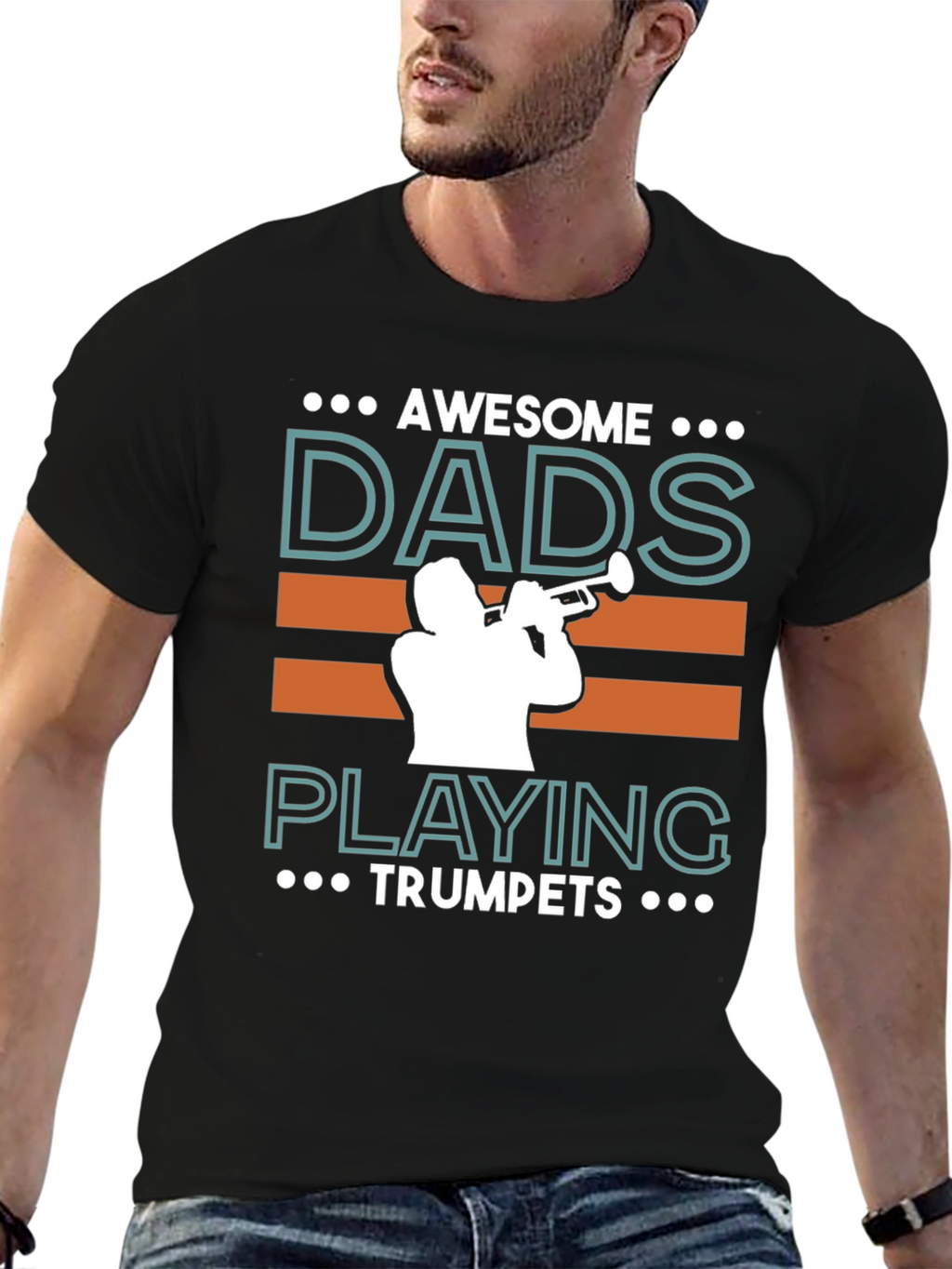 Awesome Dads Playing Trumpets Graphic T-Shirt