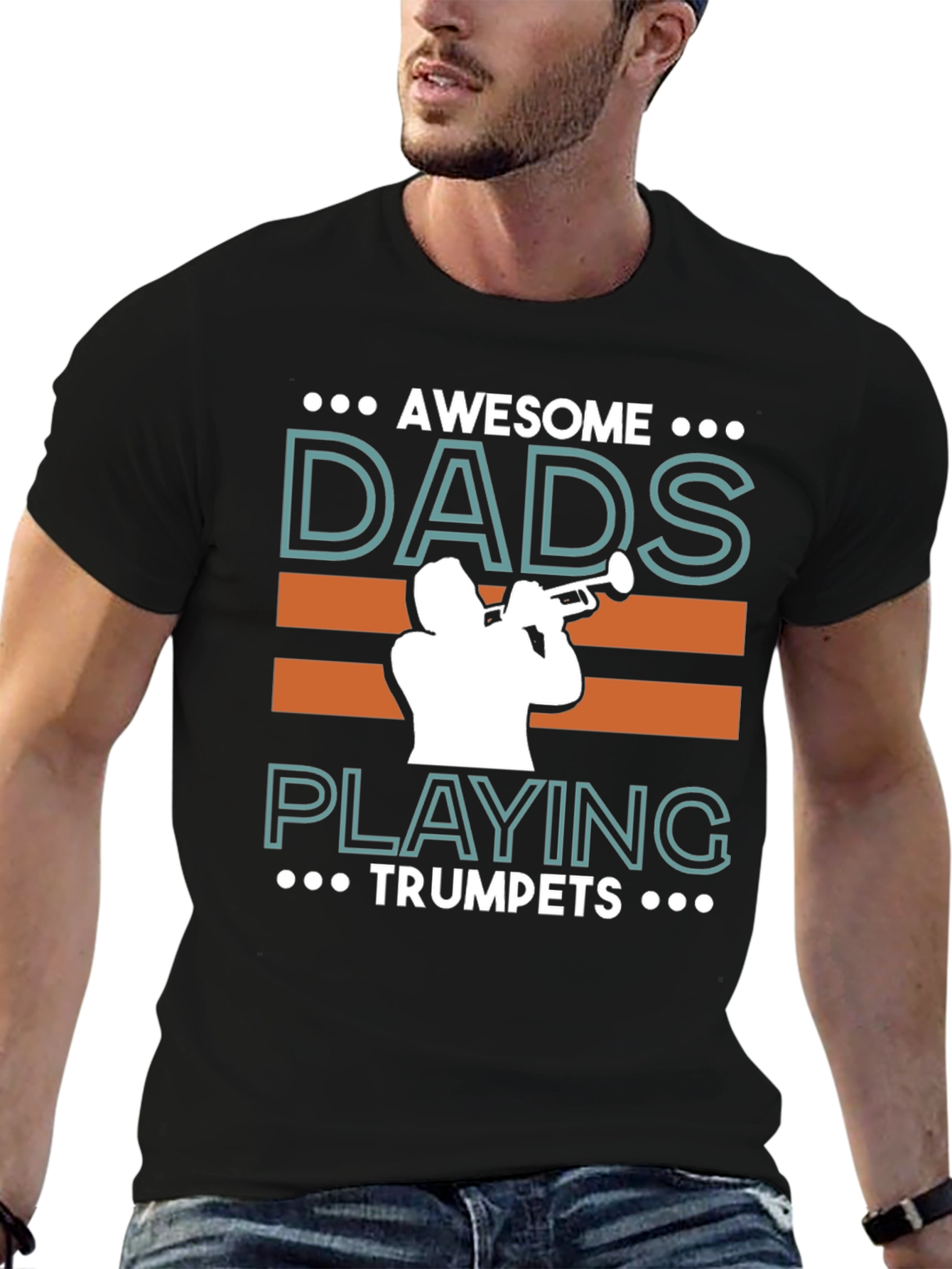 Awesome Dads Playing Trumpets Graphic T-Shirt