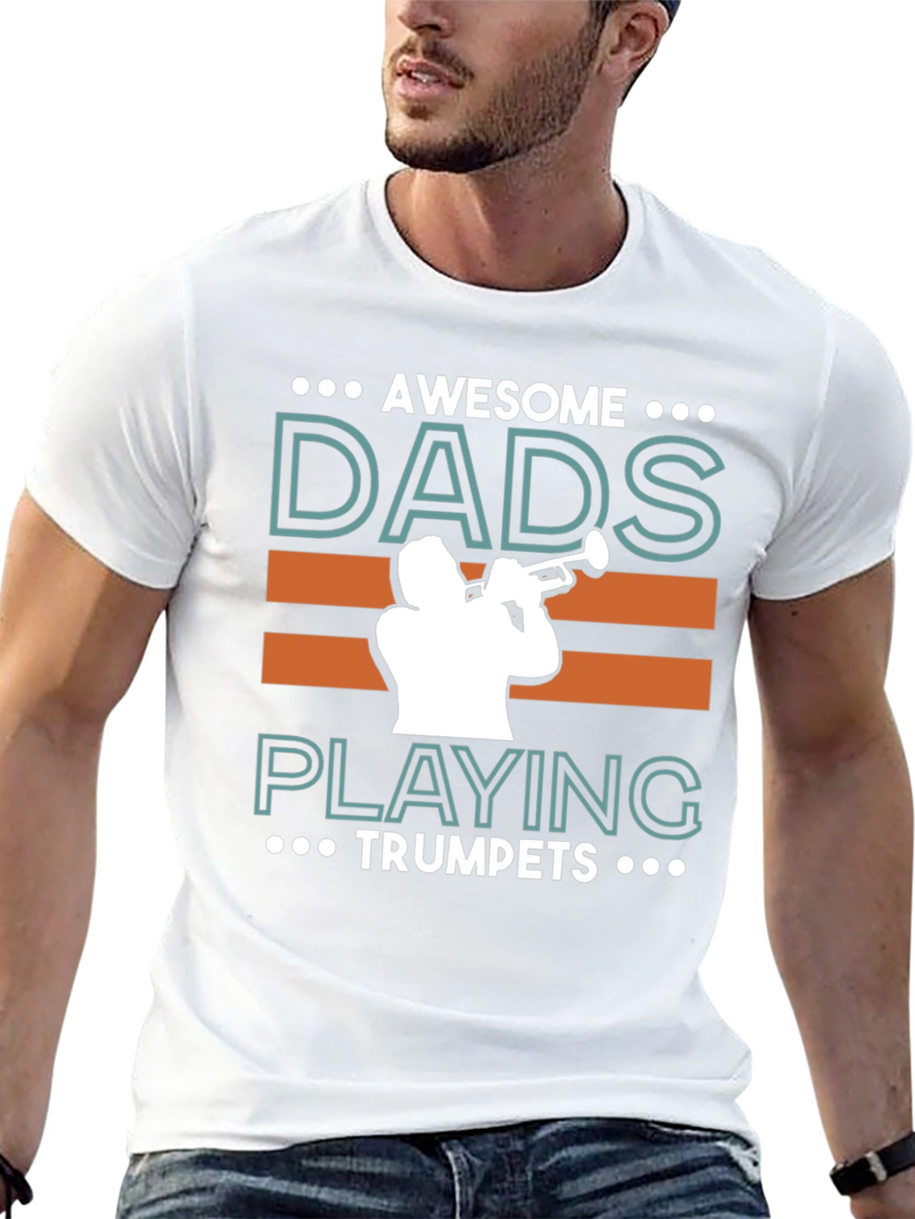 Awesome Dads Playing Trumpets Graphic T-Shirt