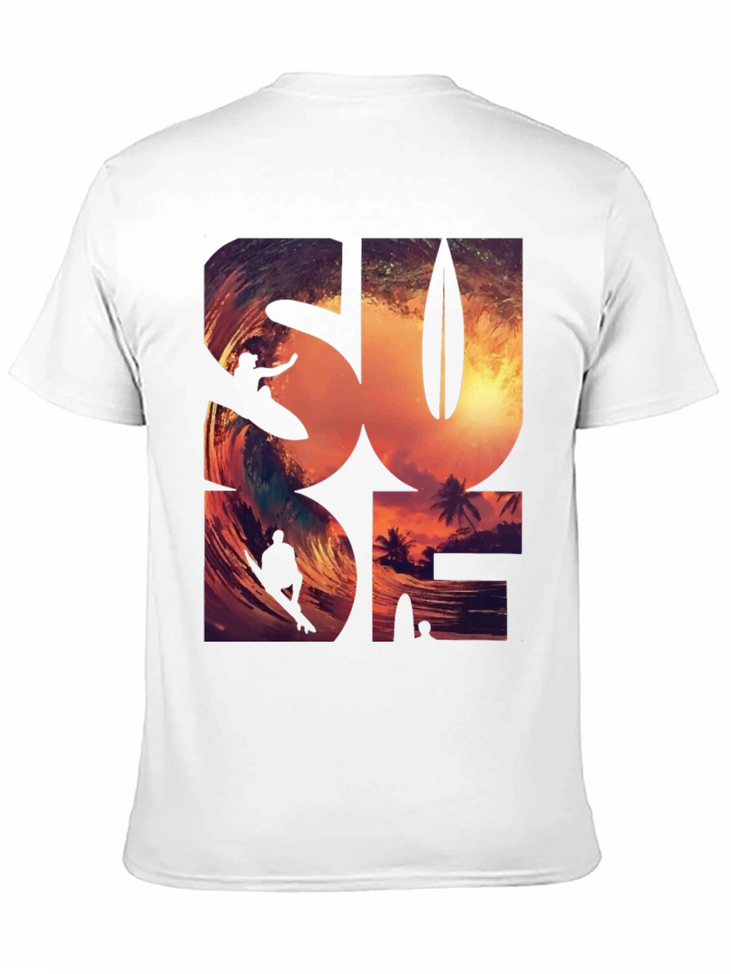 Sunset Surfer Graphic Tee - Black