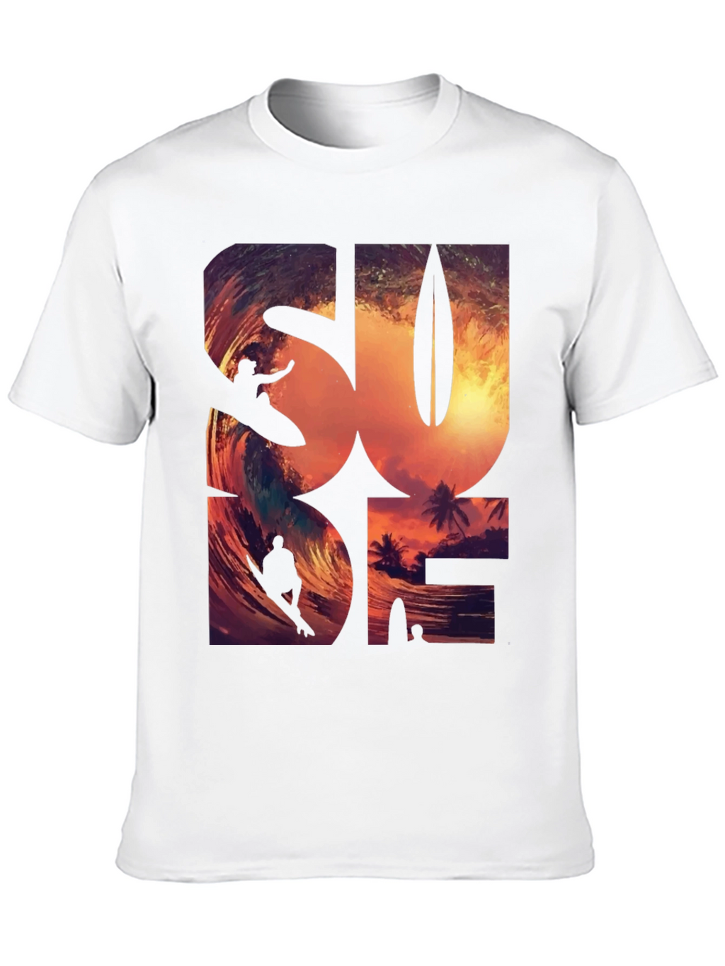 Sunset Surfer Graphic Tee - Black