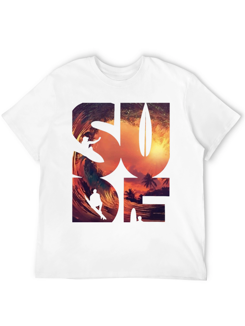 Sunset Surfer Graphic Tee - Black