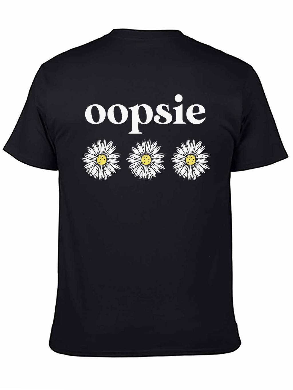 Oopsie Daisy T-Shirt - Black Cotton Blend Tee