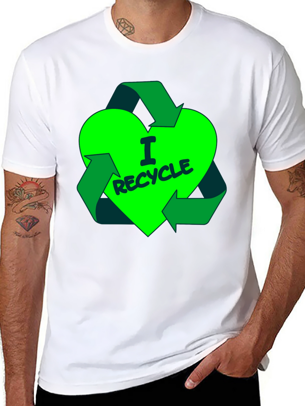 I Recycle Heart Graphic T-Shirt - Eco-Friendly Fashion