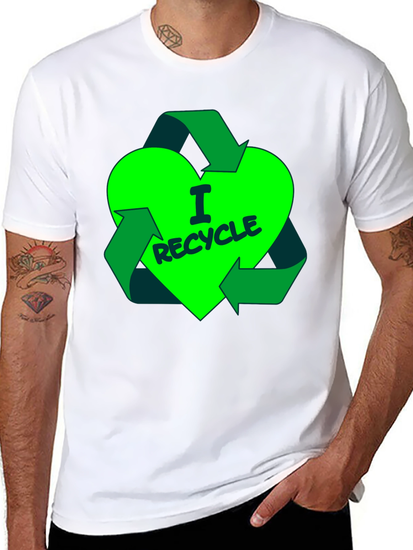 I Recycle Heart Graphic T-Shirt - Eco-Friendly Fashion