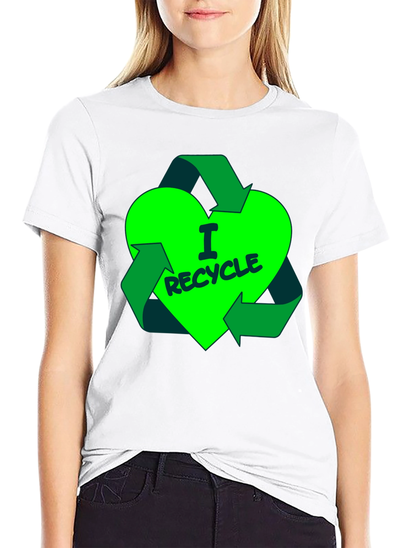 I Recycle Heart Graphic T-Shirt - Eco-Friendly Fashion