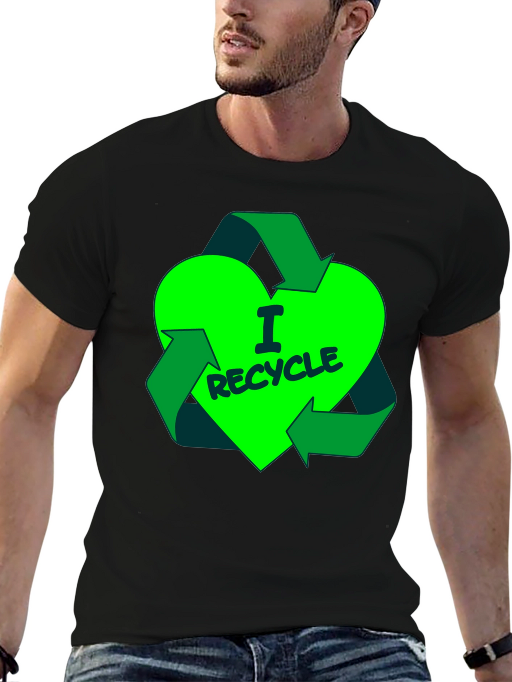 I Recycle Heart Graphic T-Shirt - Eco-Friendly Fashion