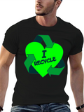 I Recycle Heart Graphic T-Shirt - Eco-Friendly Fashion