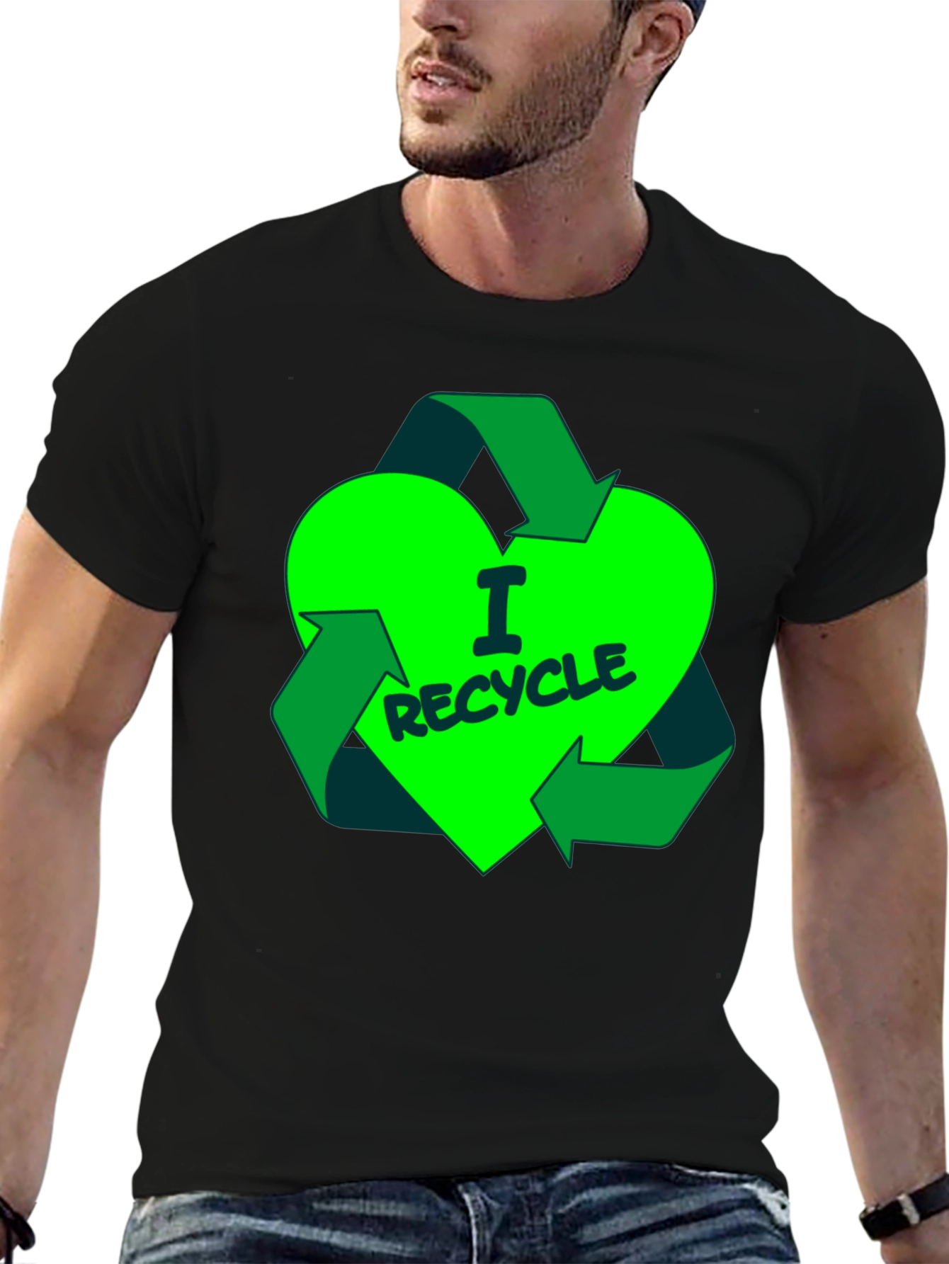 I Recycle Heart Graphic T-Shirt - Eco-Friendly Fashion