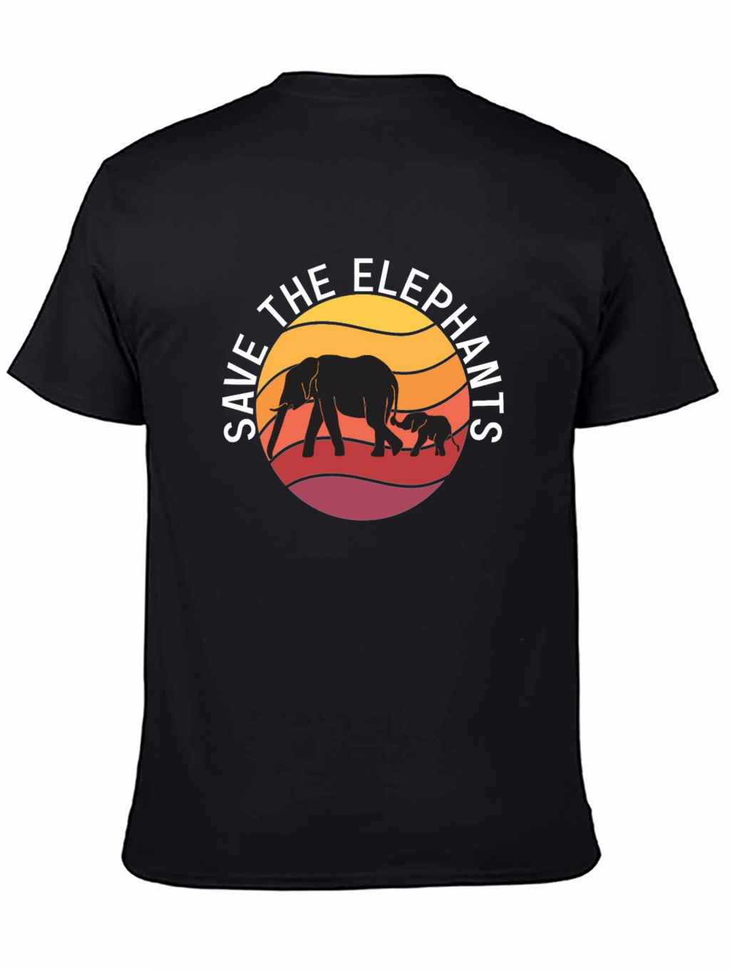 Save the Elephants Graphic Tee - Black Cotton Shirt