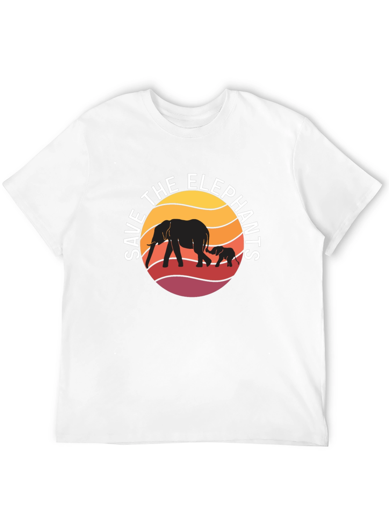 Save the Elephants Graphic Tee - Black Cotton Shirt