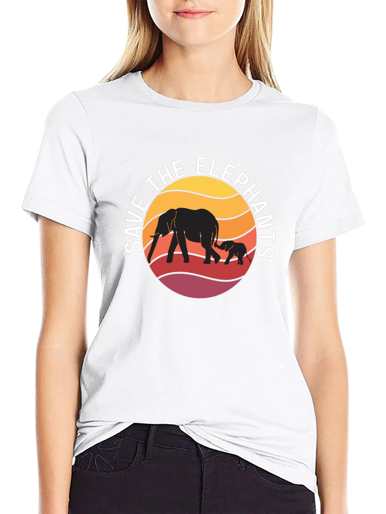 Save the Elephants Graphic Tee - Black Cotton Shirt