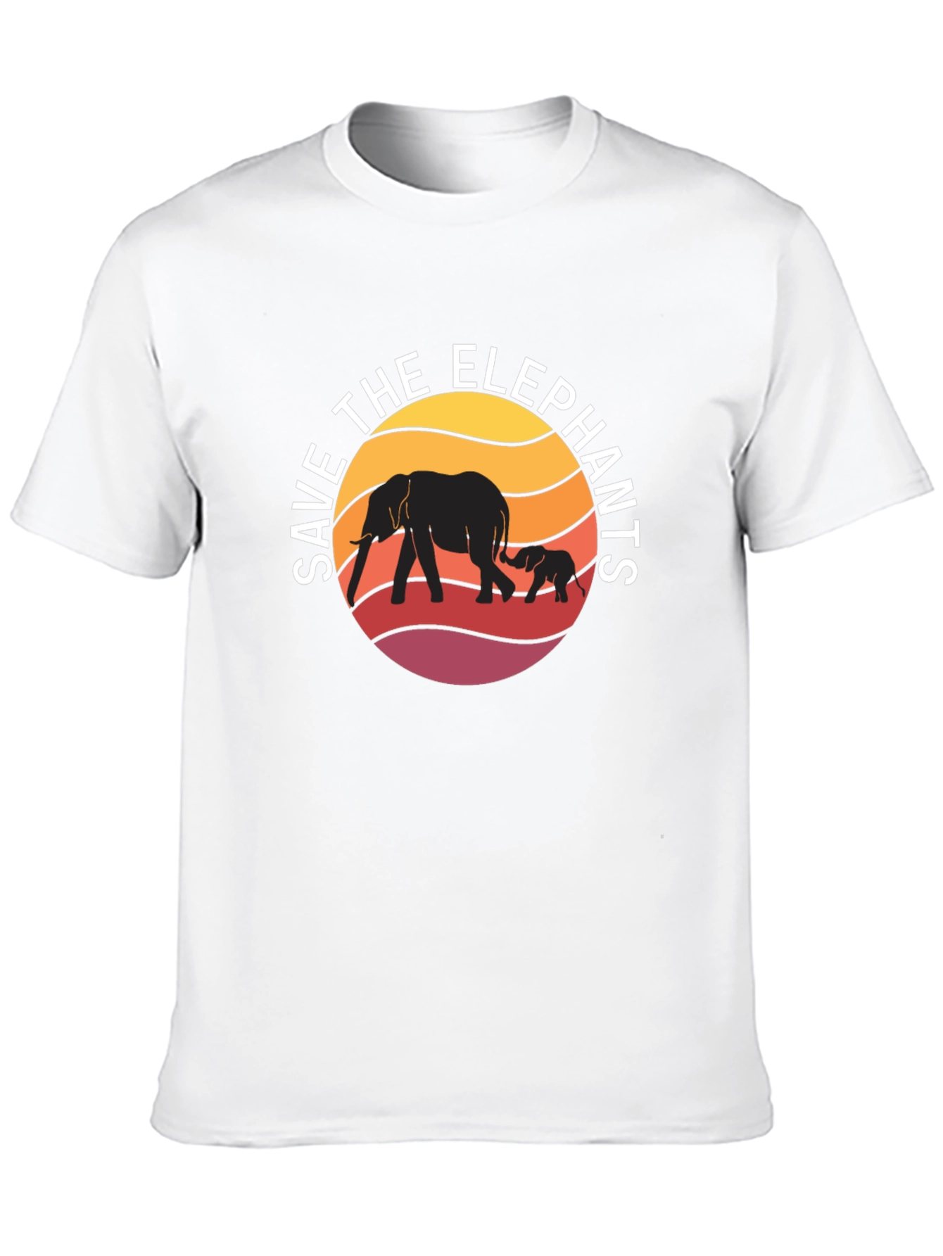 Save the Elephants Graphic Tee - Black Cotton Shirt