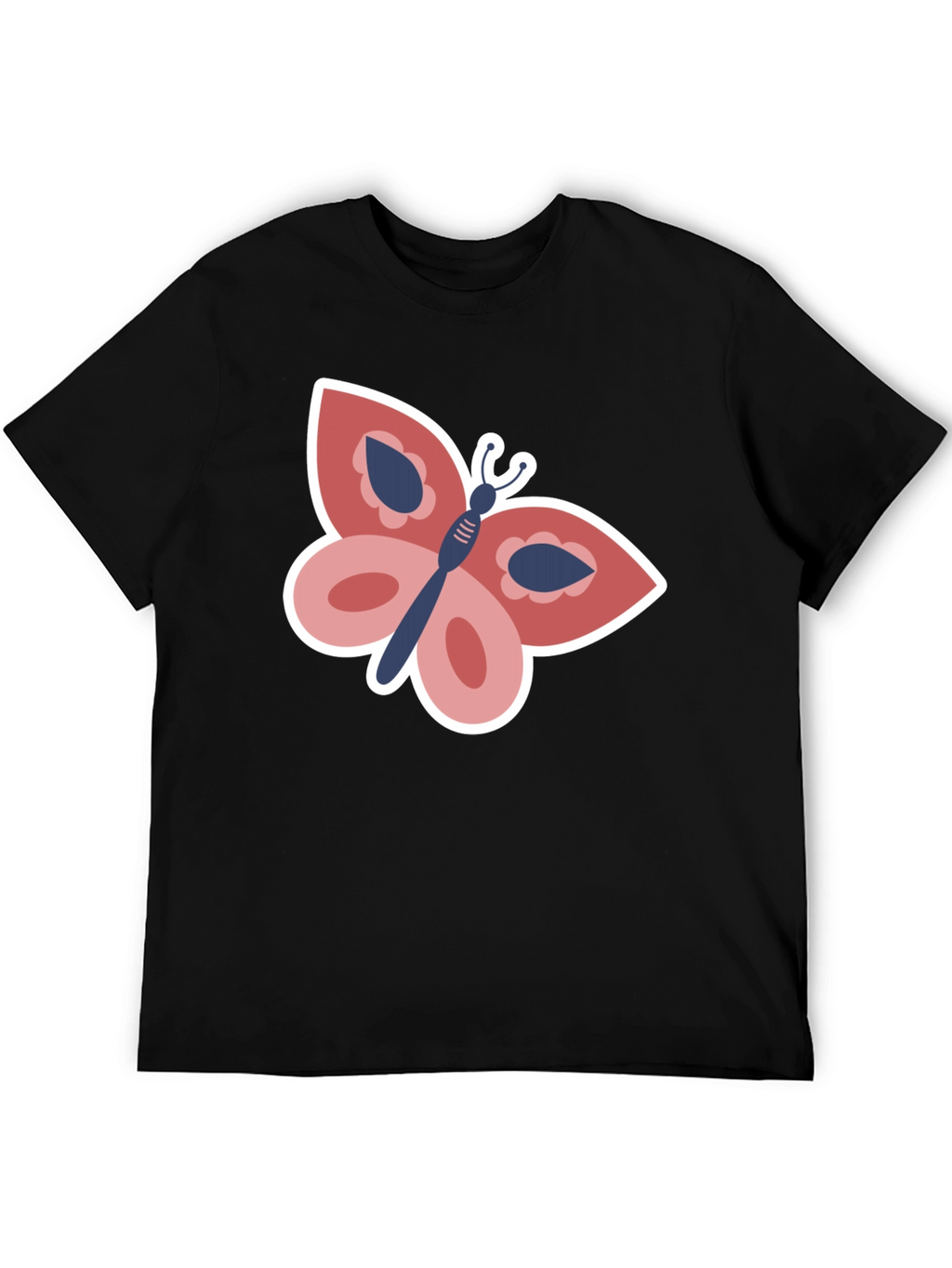 Butterfly Graphic Tee - Stylish Black T-Shirt