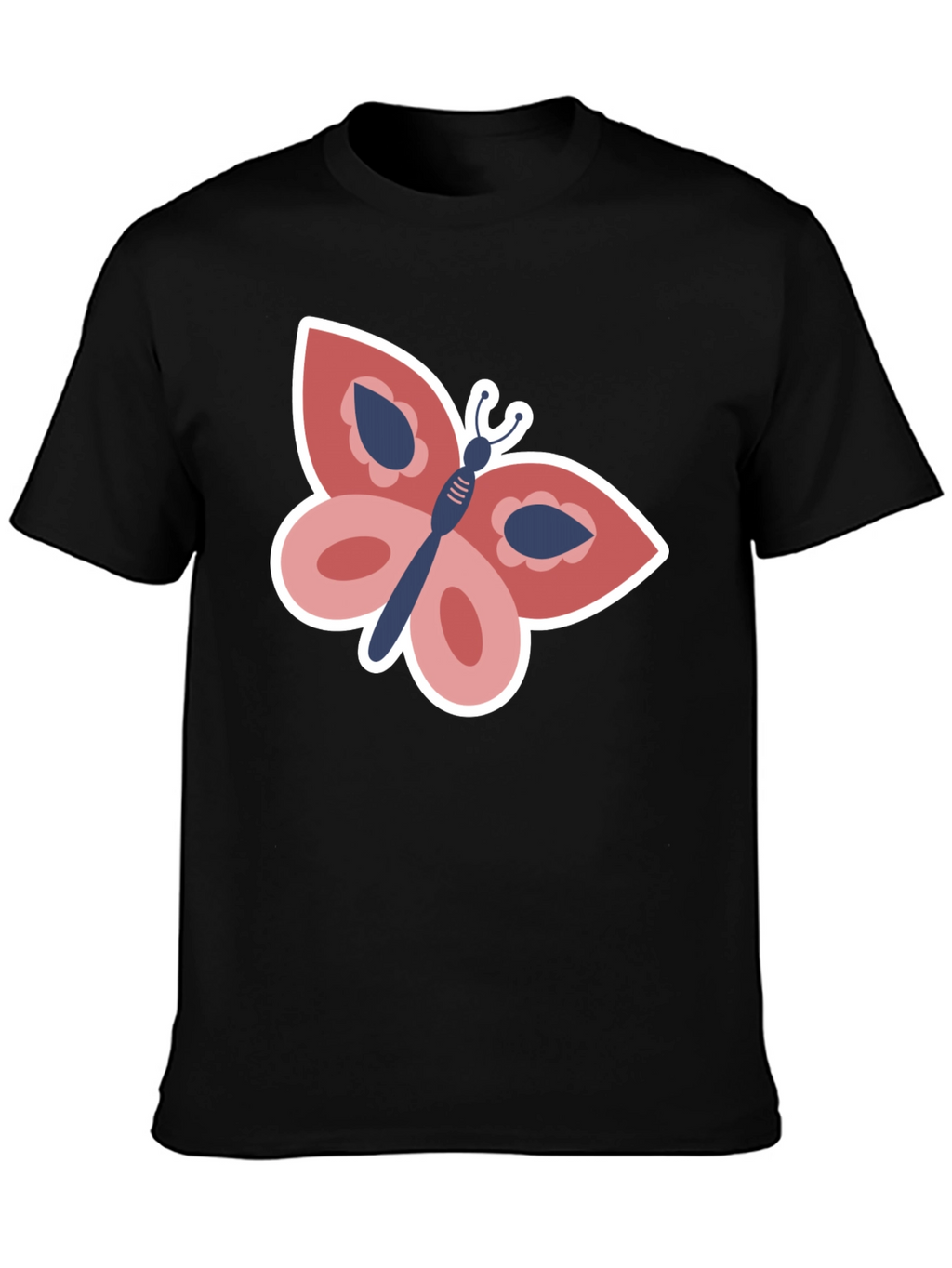Butterfly Graphic Tee - Stylish Black T-Shirt