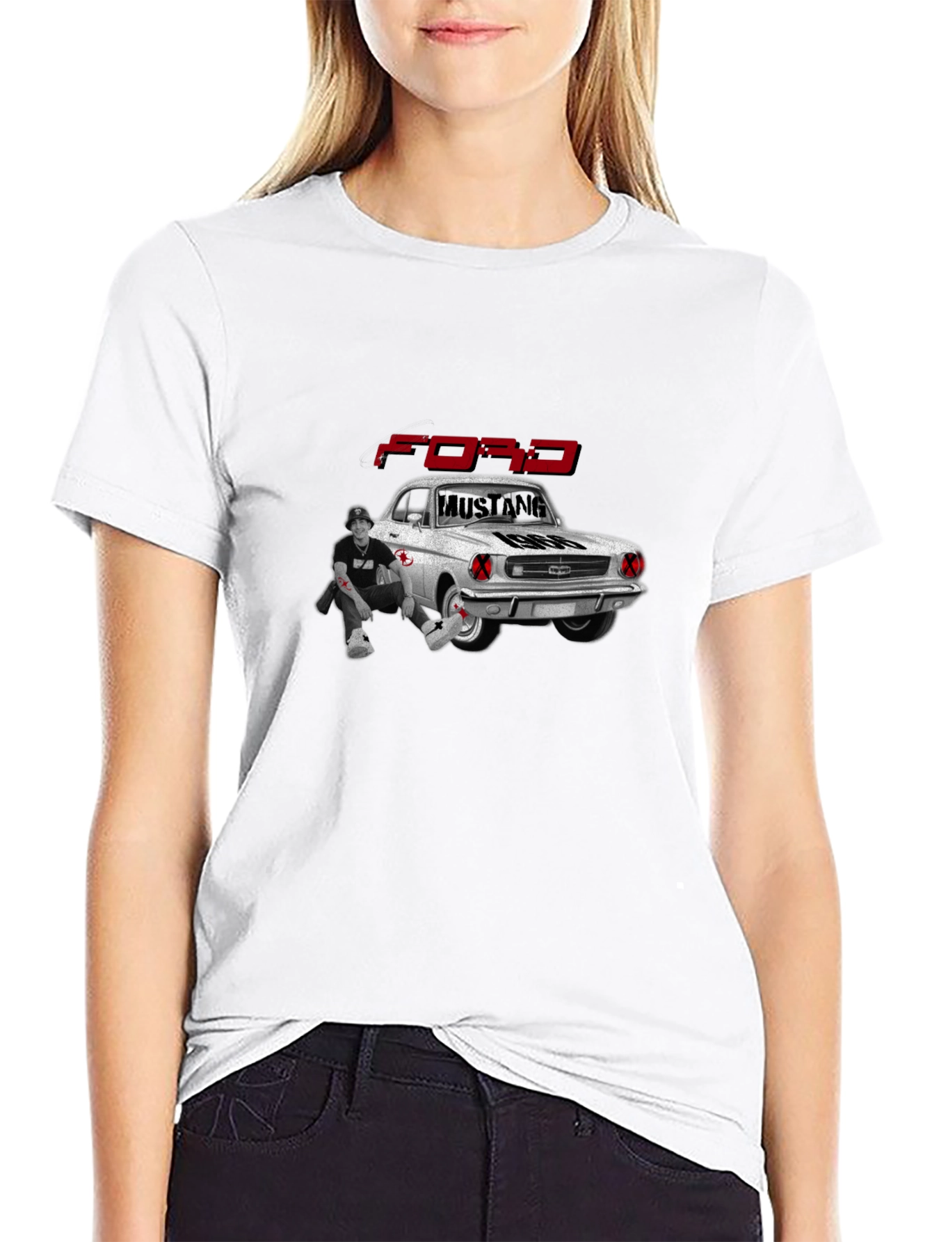 Ford Mustang 1966 Black Graphic Tee