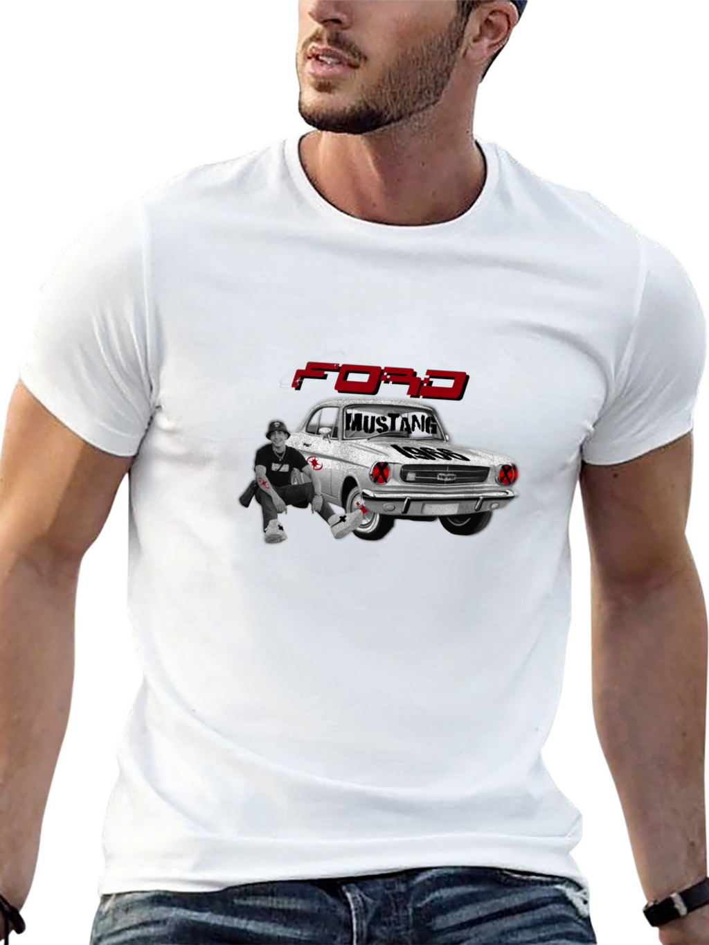 Ford Mustang 1966 Black Graphic Tee