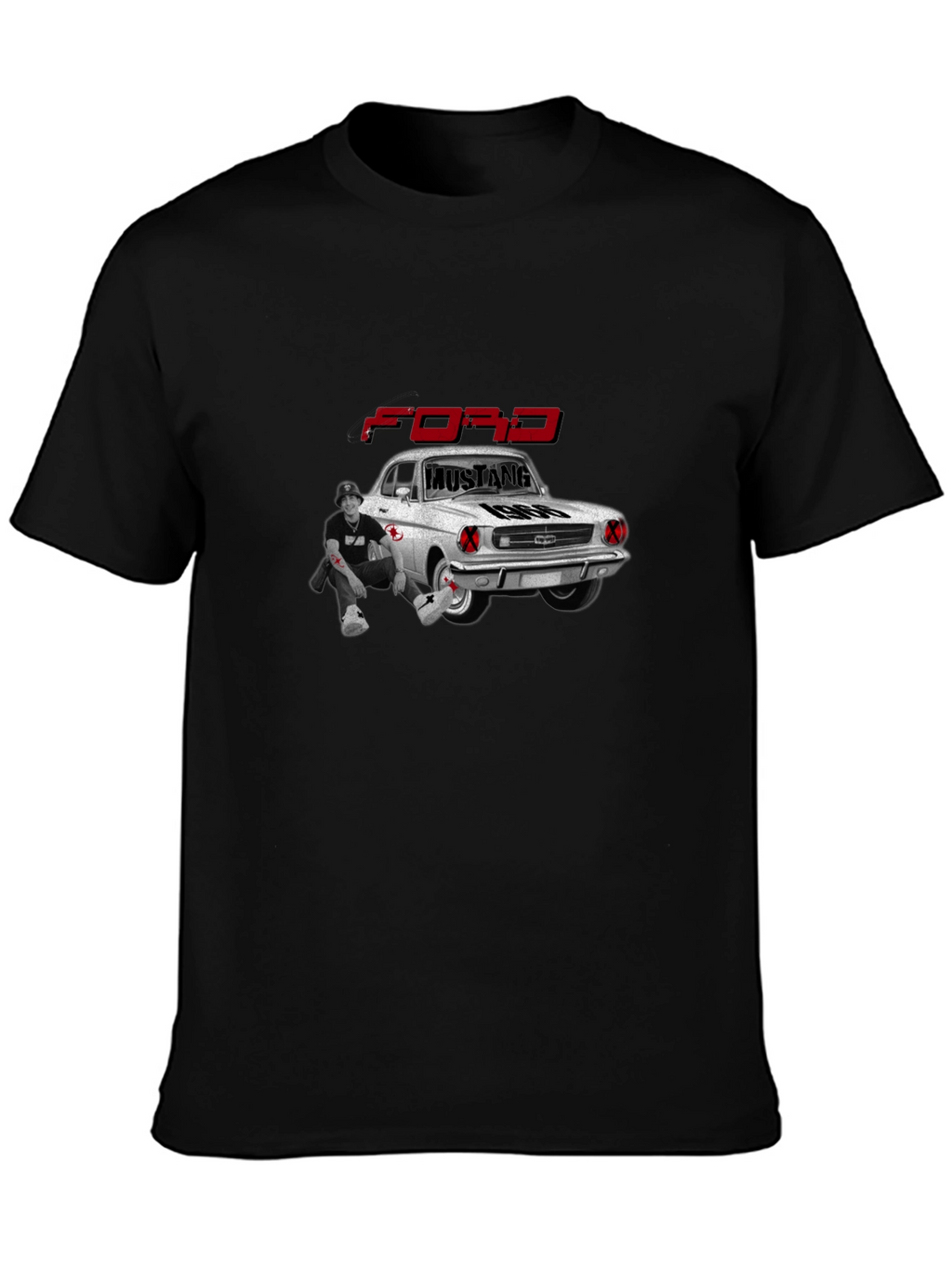 Ford Mustang 1966 Black Graphic Tee
