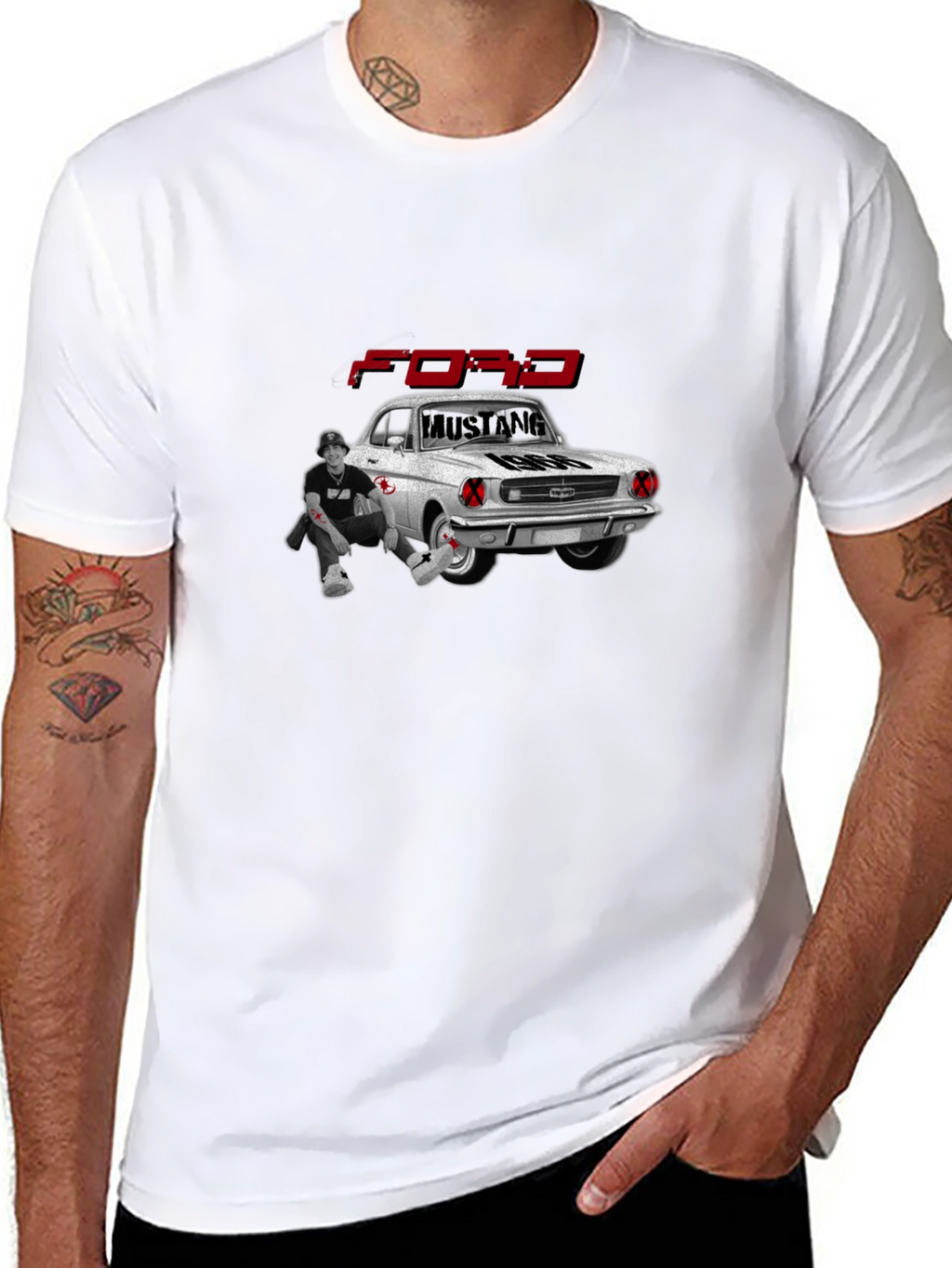Ford Mustang 1966 Black Graphic Tee