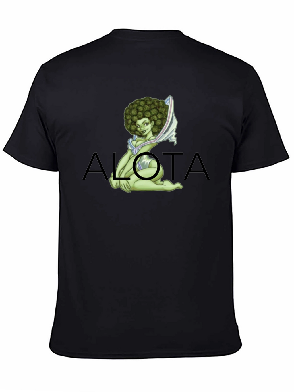 Novelty Alota T-Shirt - Marijuana Bud Afro Girl